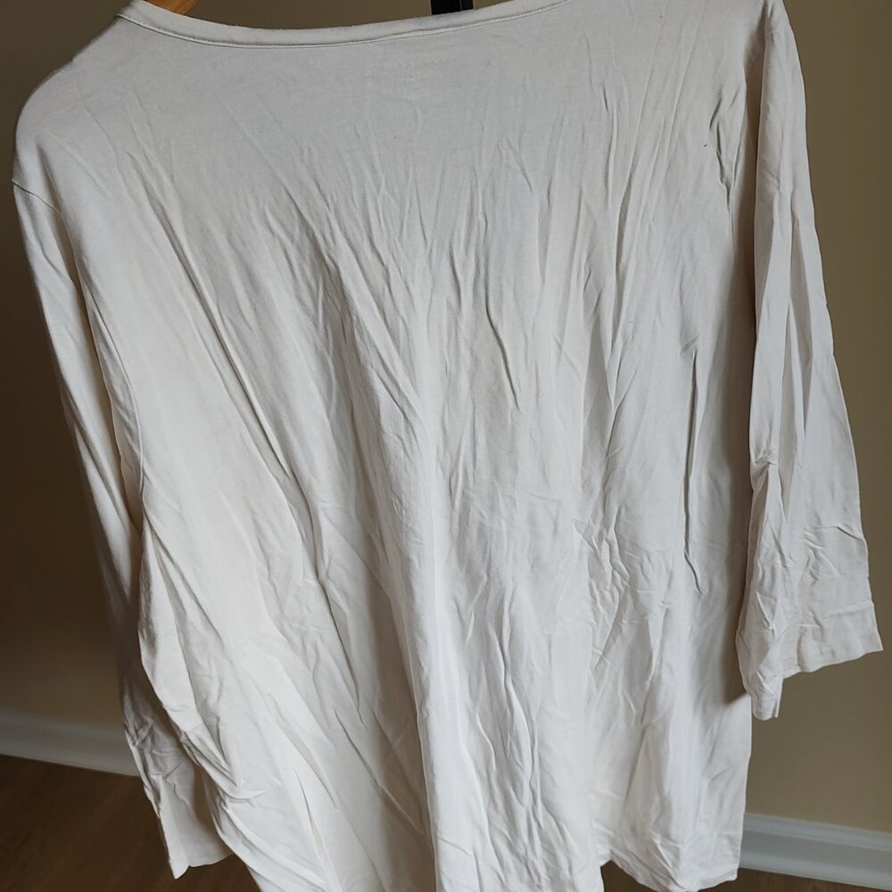 Lands' End Cream/Off White 3/4 Length Sleeve Shirt - Size 3X - Picture 3 of 3